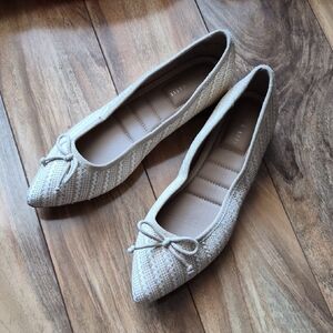Kelly And Katie Elegant Cream Flats with Bow Detail